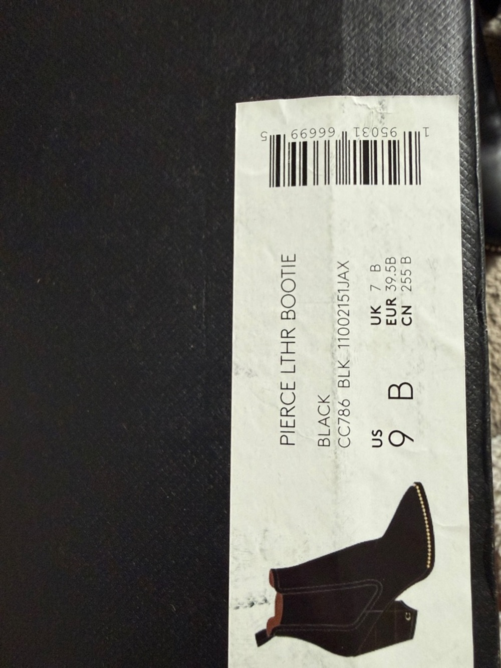 Coach Black Leather Chelsea Ankle Boots with Studded Toe Trim - Picture 6 of 6